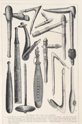 Melanesische Bijlen, Knuppels en Hamers, uit De Geschiedenis van de Mensheid, Deel 1, door Prof. Friedrich Ratzel